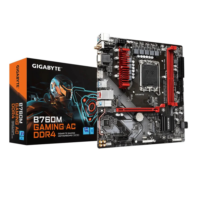 Gigabyte B760M Gaming AC WiFi DDR4 LGA 1700 Intel 13th Gen Micro-ATX Gaming Motherboard - لوحة الأم